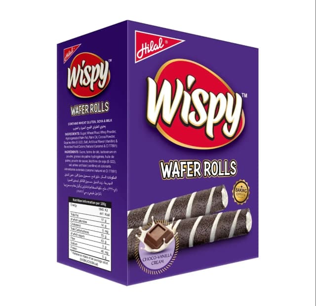 Hilal Wispy Wafer Roll Choco Vanilla Rs.20x12pc
