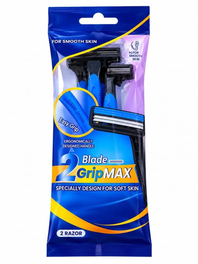 Only Aura Grip Max 2 Blade Razor For Men 2pcs