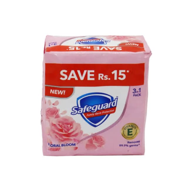 Safeguard Floral Bloom Soap 3 In 1 Pack 125gm