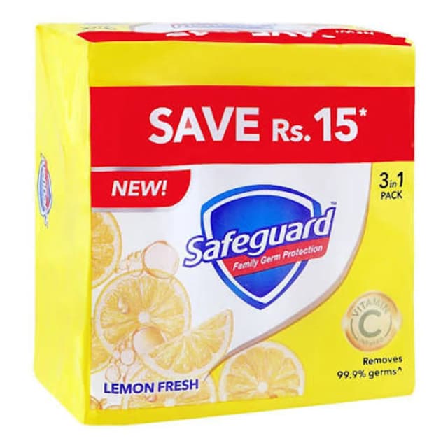 Safeguard Lemon Fresh Soap 3 In 1 Pack 125gm