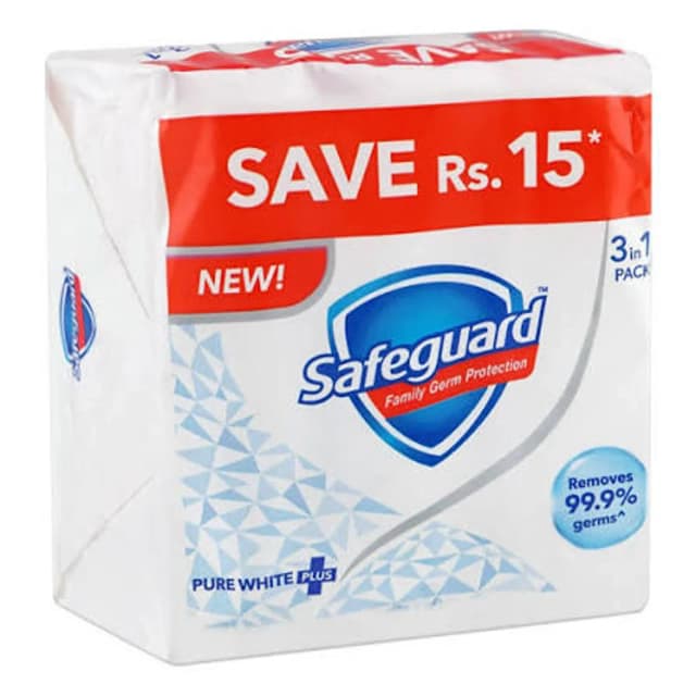 Safeguard Pure White Soap 3 In 1 Pack 168gm