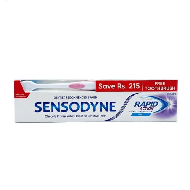 Sensodyne Rapid Action With Free Toothbrush Toothpaste 100gm