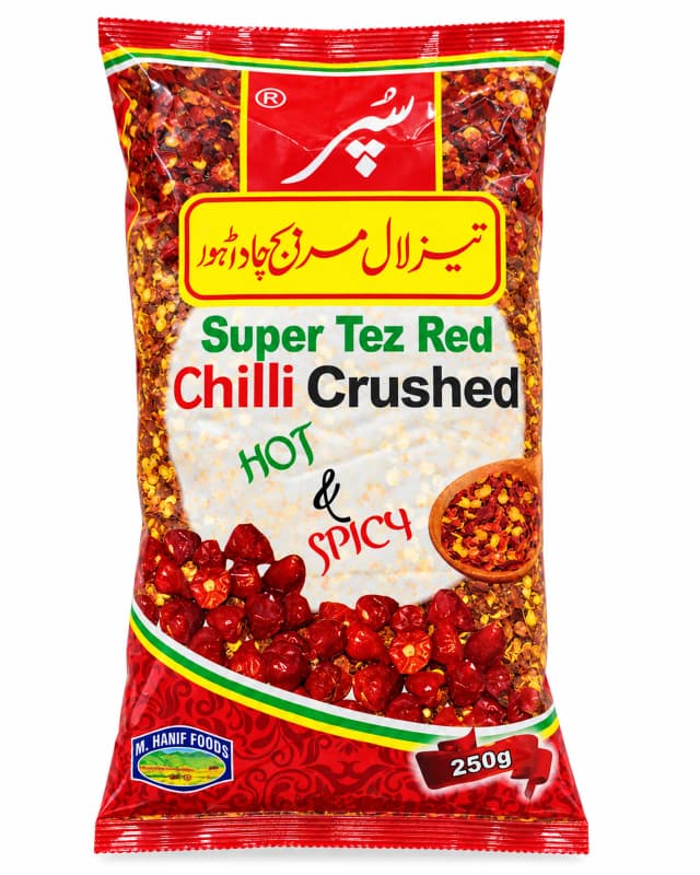 Super Tez Red Chilli Crushed 250Gm