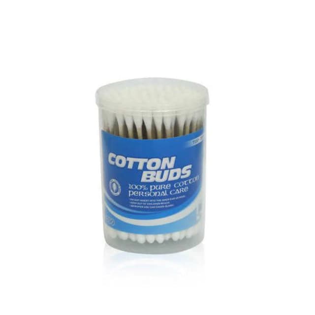 Top Tip Cotton Buds Wood Plastic Jar 100pcs