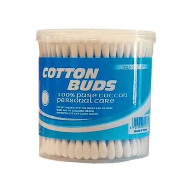 Top Tip Cotton Buds Wood Plastic Jar 300pcs